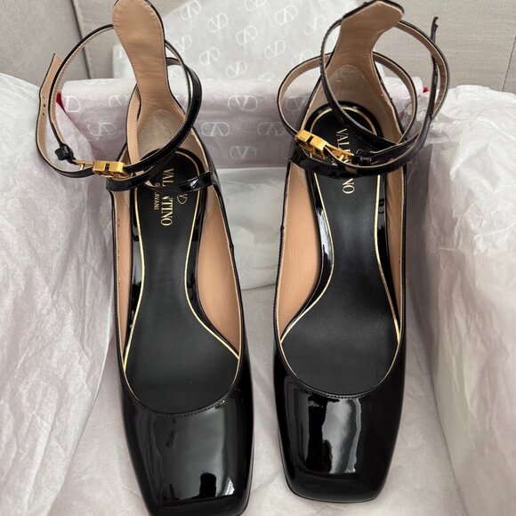 Valentino Garavani Shoes - Valentino VLogo Tan-Go 60 Patent Pump